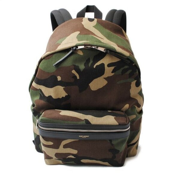 Saint Laurent Backpack YSL City Camouflage Army Green main image 6